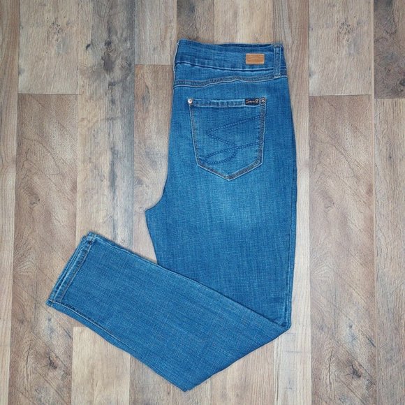 Seven7 Denim - Seven 7 Skinny Jeans Womens 16 Blue Denim High Rise Slimming Tummyless 5 Pocket
